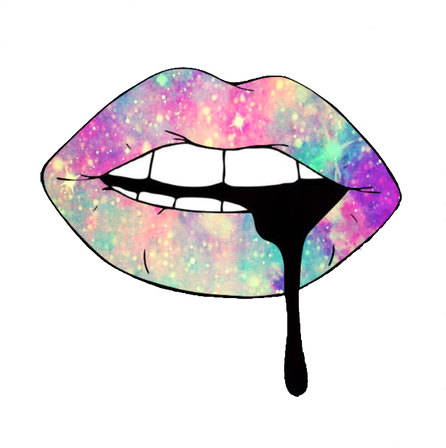 Lips Colorful Neon Ftestickers Freestickers - Cute Aesthetic Png (1433x1440)