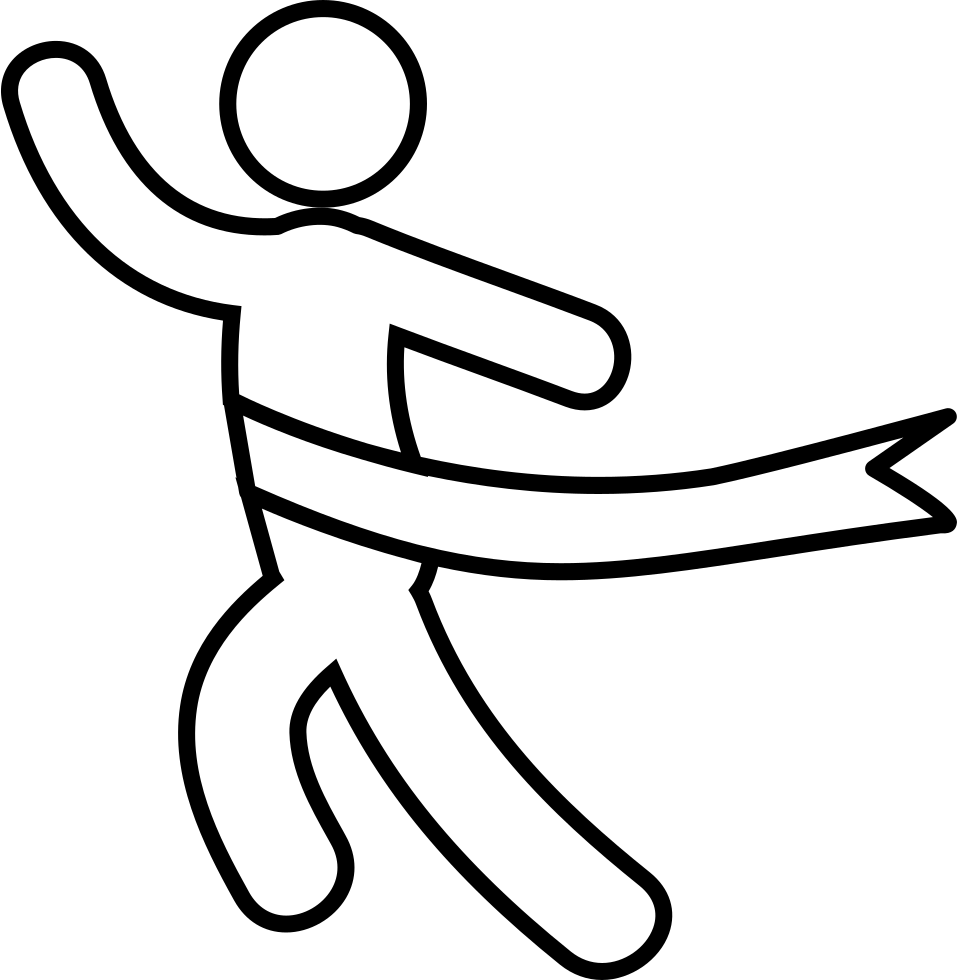 Runner Svg Png Icon Free Download - Finish Line Icon White (957x980)