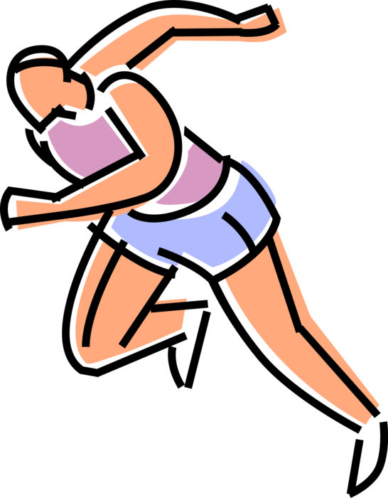 Track Sprinter At Starting Blocks Image Illustration - Track Runner (546x700)