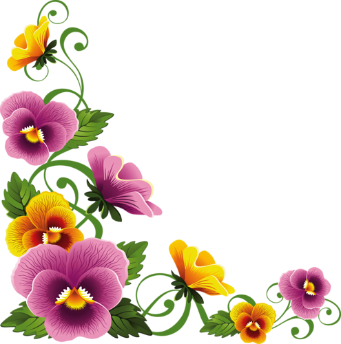 Corner Designs, Scrap, Decoupage, Nail Art, One Stroke, - Flower Border Corner Png (495x500)
