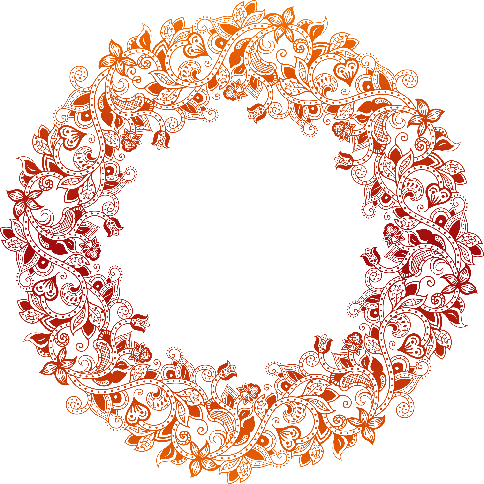 Floral Fall Frame - Circle (2000x2000)