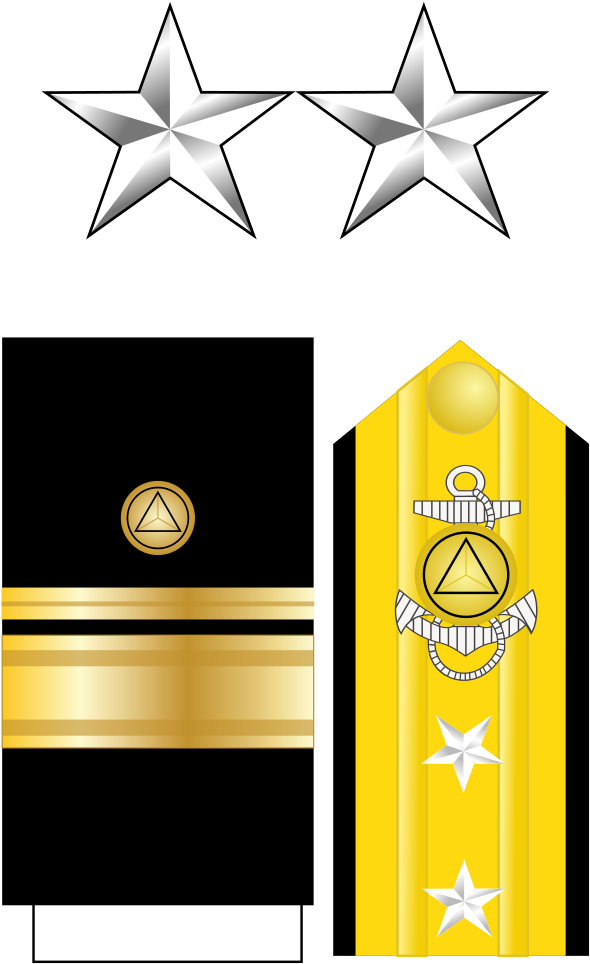 Rear Admiral Upper Half Insignia Clipart Rear Admiral - Rear Admiral Rank Navy (597x1023)