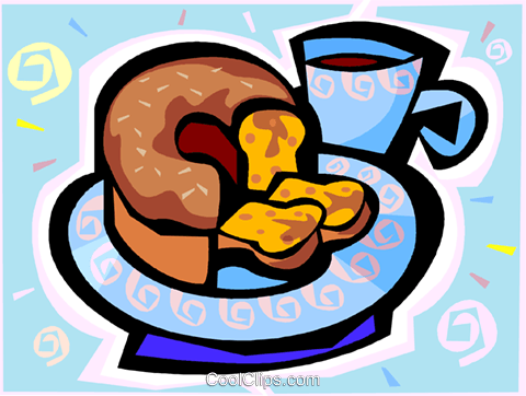 Coffee Cake Royalty Free Vector Clip Art Illustration - Kaffee Und Kuchen Piktogramm (480x362)