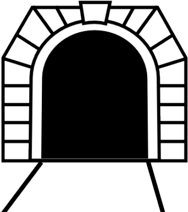 Tunnel Clipart Black And White - Tunnel Ahead Sign (640x480)