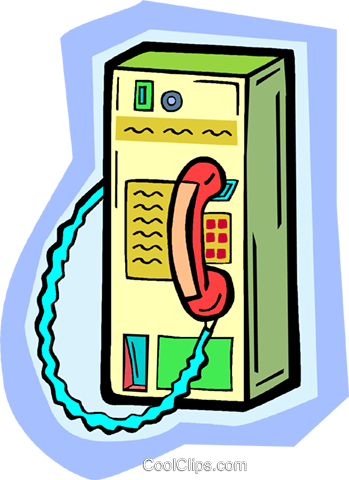 Public Telephone Royalty Free Vector Clip Art Illustration - Public Telephone Royalty Free Vector Clip Art Illustration (349x480)