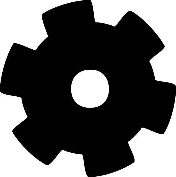 Gears Clipart 3d Gear - Gear Clipart Black And White (594x599)