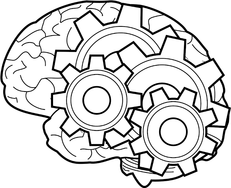 Brain Drawing Gears - Brain With Gears Drawing (800x800)