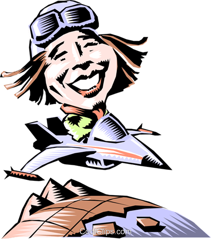 Cartoon Pilot Royalty Free Vector Clip Art Illustration - Cartoon Pilot (424x480)