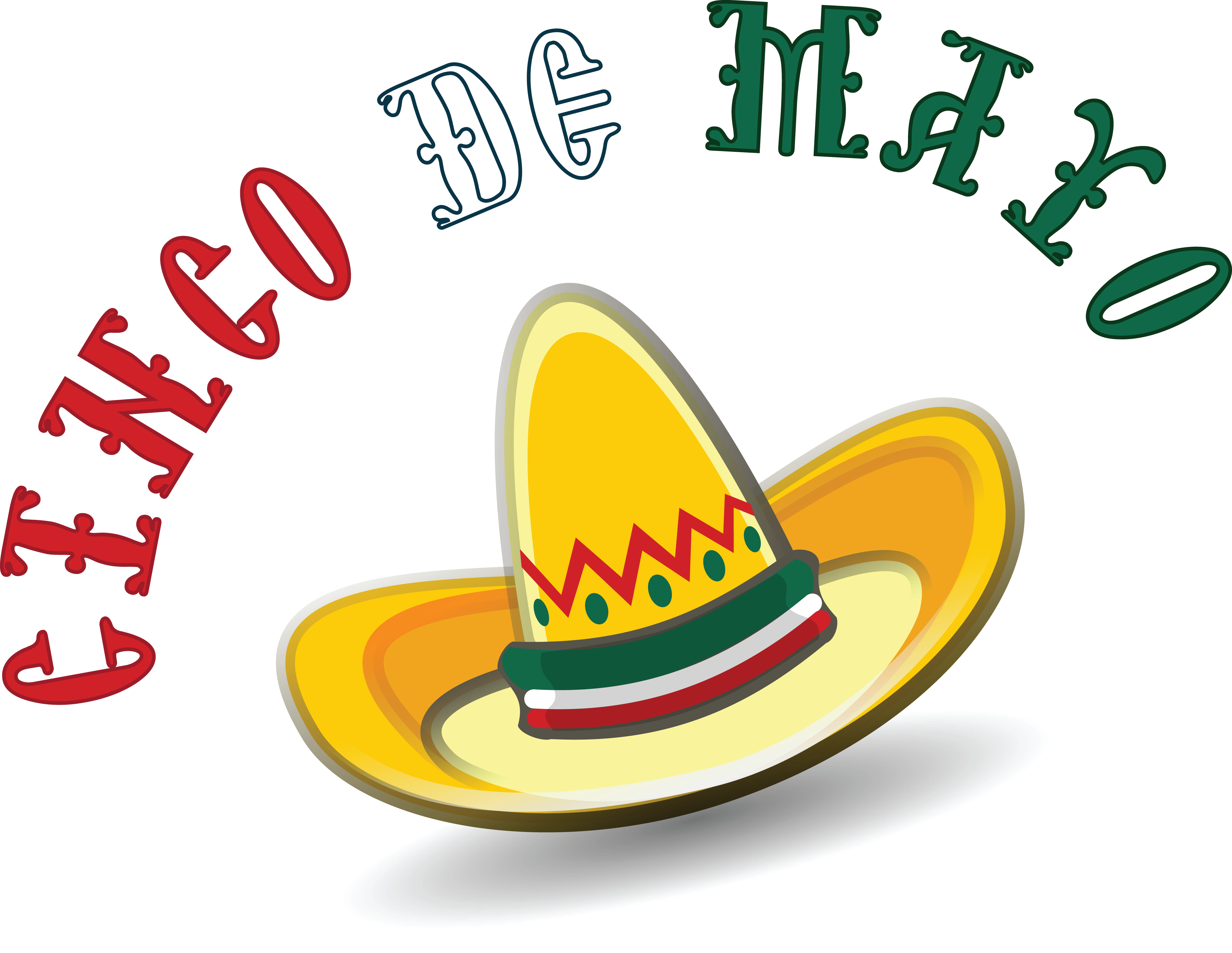 Free Clipart Of A Mexican Sombrero With Cinco De Mayo - Cinco De Mayo Clip Art Png (4000x3094)