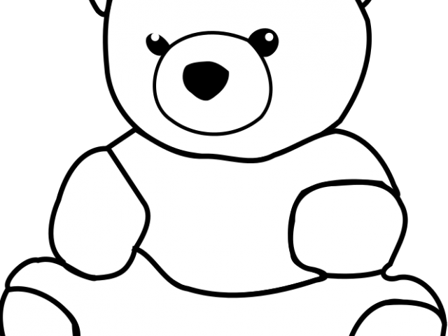 Drawn Monkey Drawable - Teddy Bear Clip Art Black And White (640x480)