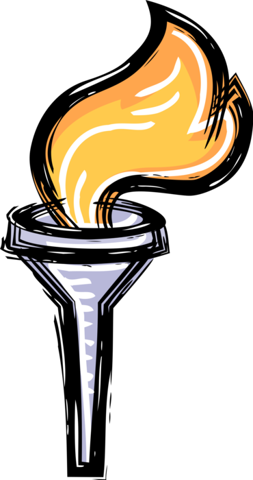 Vector Illustration Of Olympic Flame Commemorates Theft - Olympic Torch Clip Art (370x700)