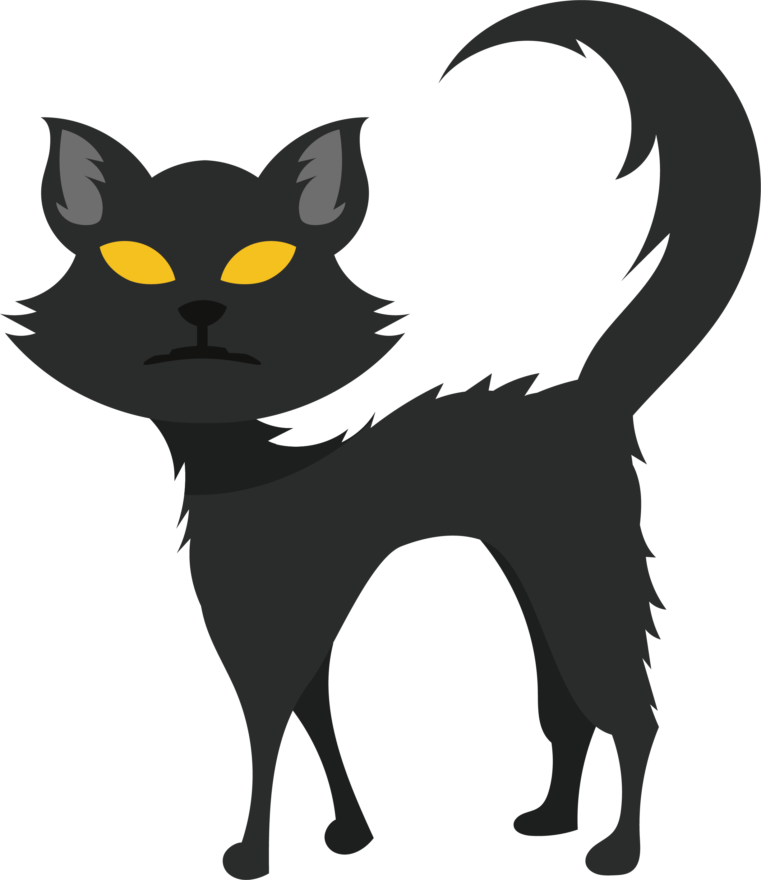 Black Cat Kitten Whiskers Domestic Short-haired Cat - Black Cat (2448x2831)