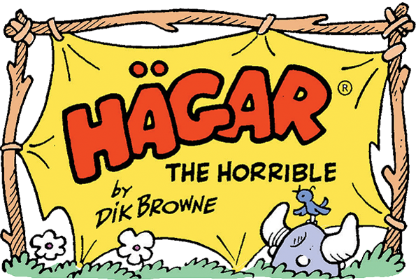 Hagar The Horrible By Dik Browne, Who Has Passed On - Hagar The Horrible Comic Logo (595x400)