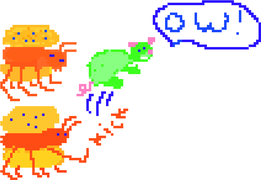 Burger Bugs Kick My Grandma's Turtle Pigs Clipart , - Illustration (1061x731)