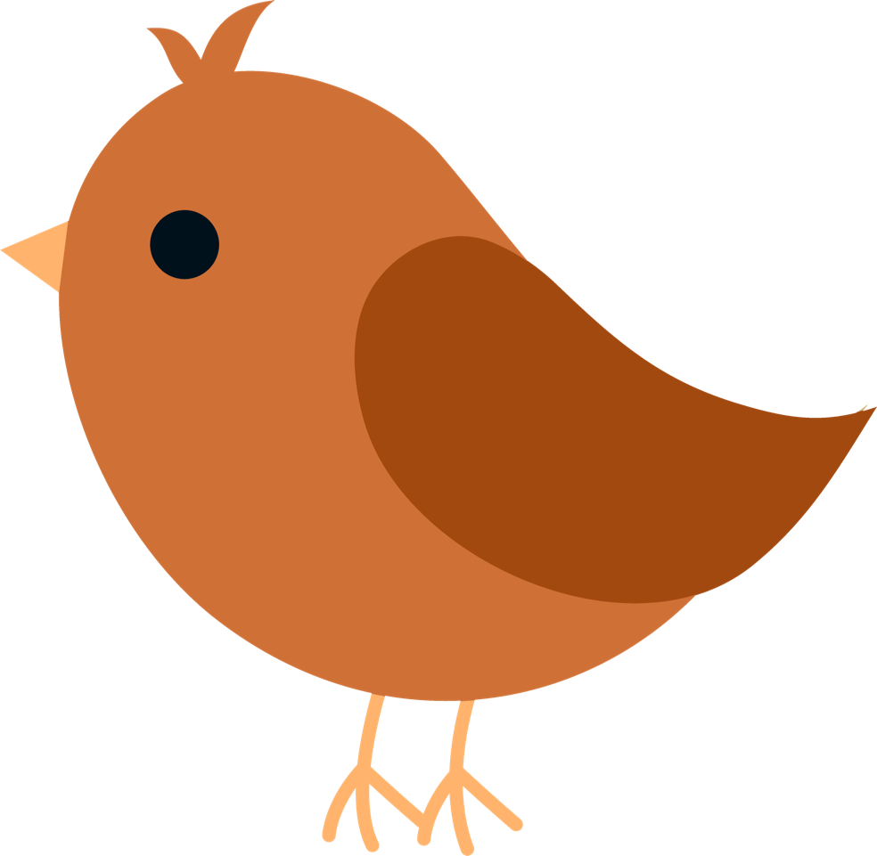 Orange Cartoon Bird - Bird Clipart Png Cute (984x961)