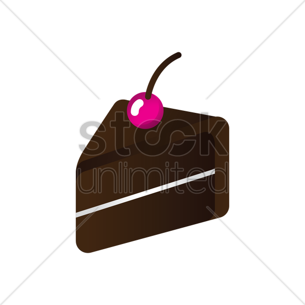 Slice Of Chocolate Cake Clipart Chocolate Cake Clip - Chocolate Cake Cartoon Png (600x600)