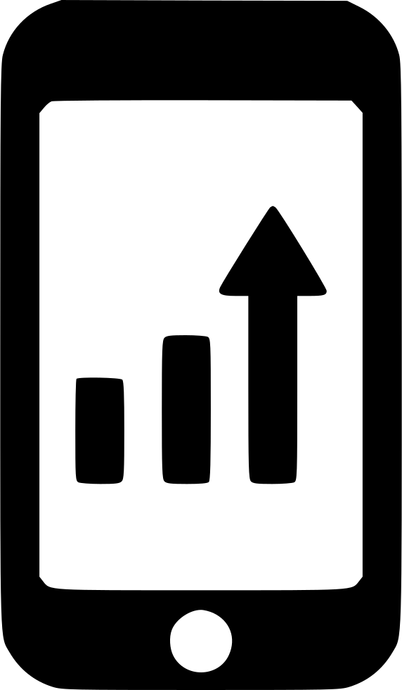 Mobile Graph Analytics Smartphone Increase Svg Png - Mobile Chart Icon (572x980)