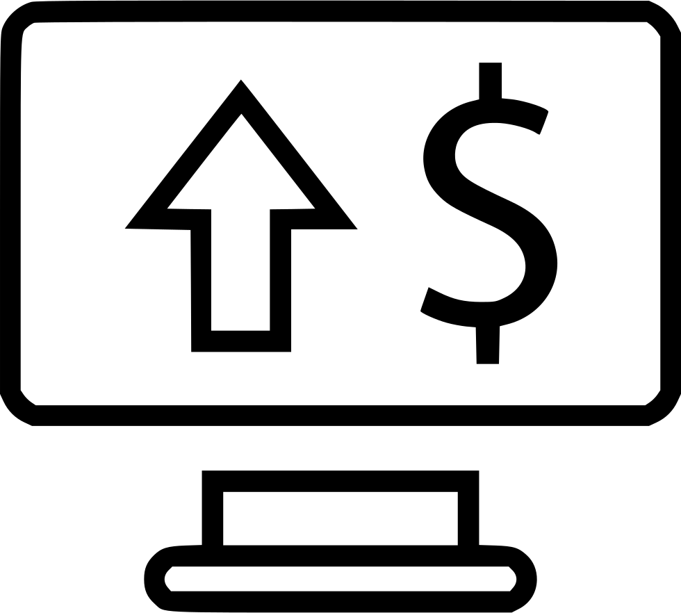 Stock Market Up Growing Good Monitor Comments - Wireframes & Mockups Icon (980x882)