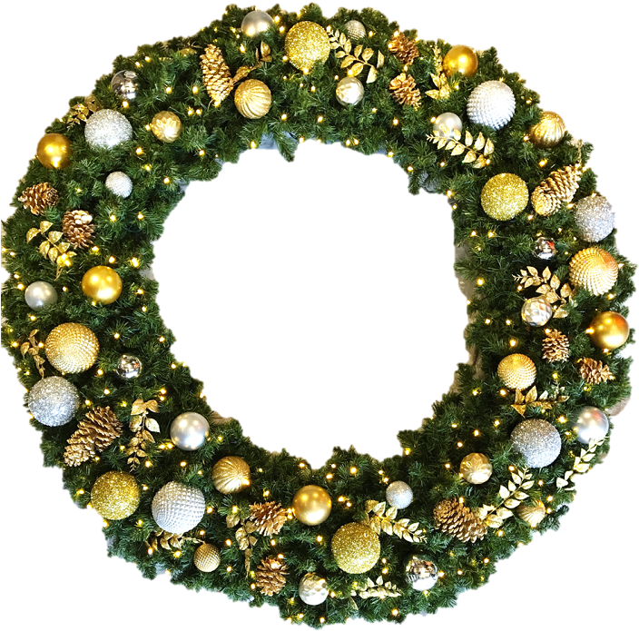 Decorated Lavish Themed Gold Silver Decor Ft - Wreath (706x750)