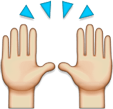 Welcome To Our Hand Picked Okay Finger Clipart Page - Raised Hands Emoji Png (450x450)