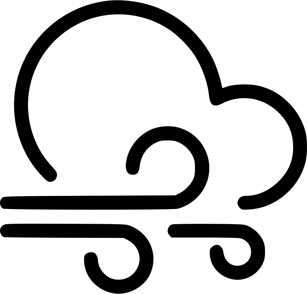 Gusts Cloud Wind Comments - Windy Clipart Black And White (980x938)