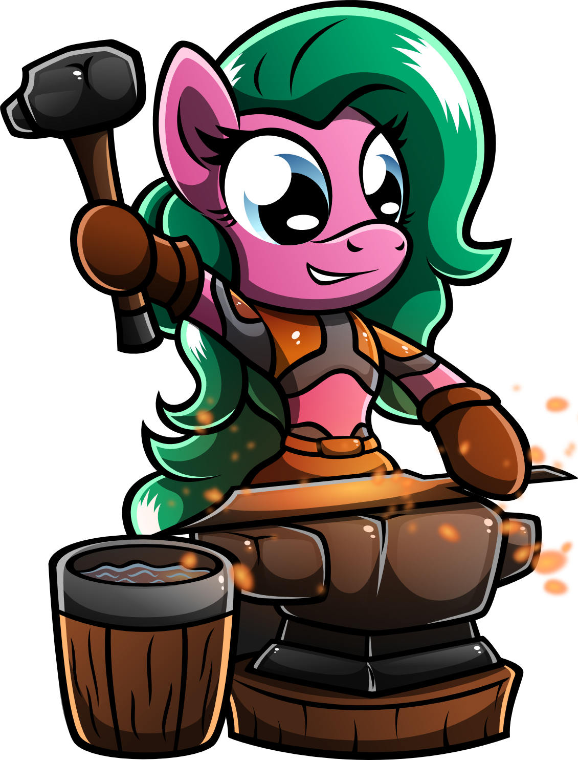 Skunkdj, Bipedal, Blacksmith, Bucket, Hammer, Oc, Oc - Cartoon (1130x1484)