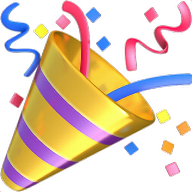 ❁ Party Popper Emoji 🎉 Party Popper Emoji Emoticon - Whatsapp Emoji Party (640x640)
