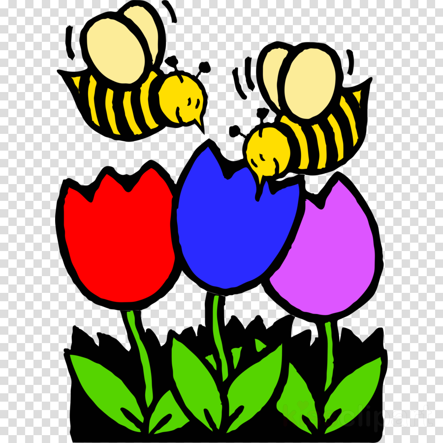 Coloring Pages Of Flowers Clipart Bee Coloring Book - Bees On Flowers Clipart (900x900)