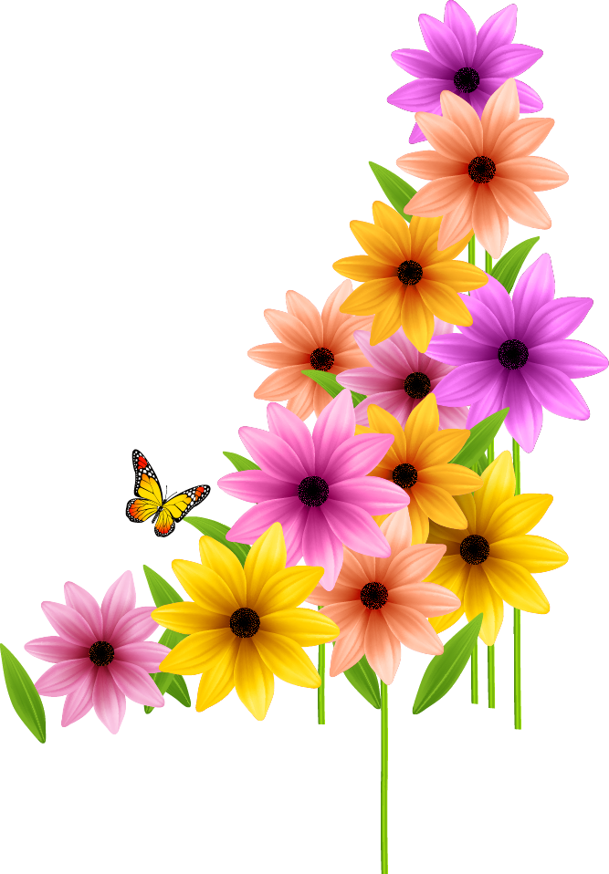 Flowers Color Clipart Flowersclip - Good Morning Beautiful Flowers (667x958)