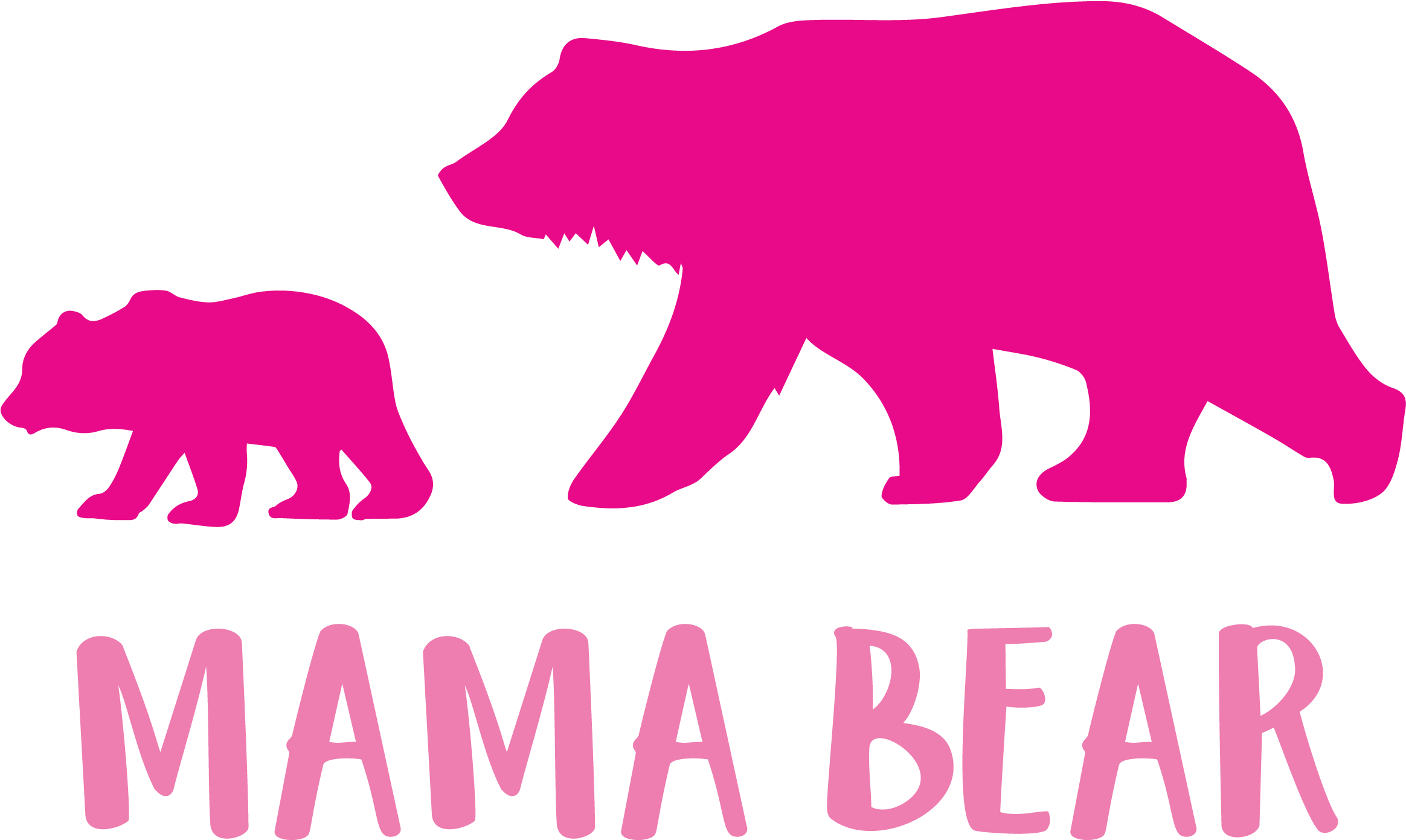 Mama Bear Cutting Files Svg Dxf Pdf - Bear Silhouette (2400x3000)