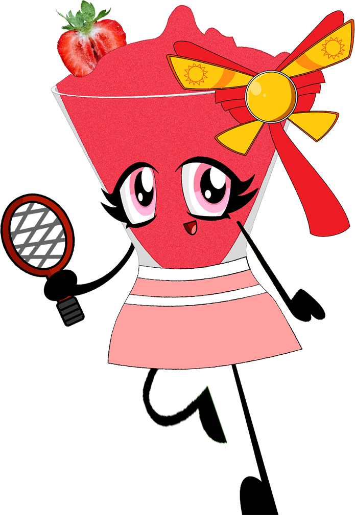 Strawberry Granita In Tennis Attire By Coulden2017dx - Sliced Strawberry (695x1006)