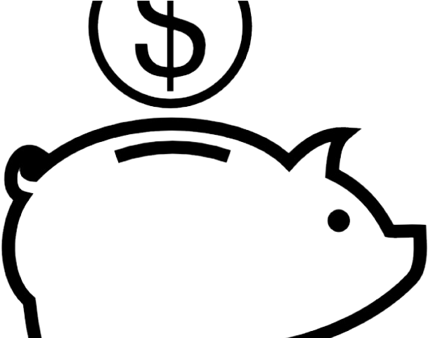Piggy Bank Black And White - Piggy Bank Vector Transparent (640x480)