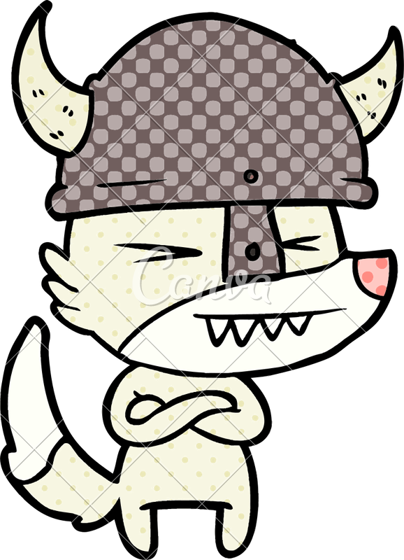 Angry Wolf Cartoon - Leaves Hd Vector Png (578x800)