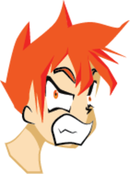 Angry Anime Boy - Cartoon (448x600)