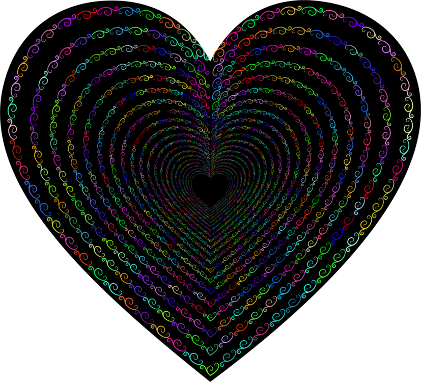 Heart Computer Icons Fractal Art Feather - Clip Art (827x750)