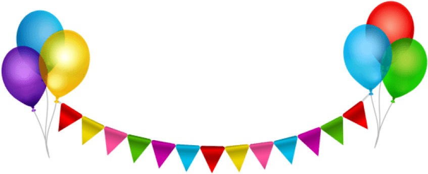 Party Transparent - Wall Hanging Birthday Decoration (850x352)