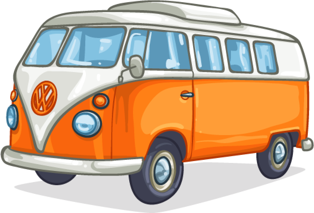 Vw Bus Art - Volkswagen Camper Van Cartoon (1024x1024)