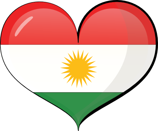 Kurdistan Heart Flag - Kurdistan Flag Heart (512x427)
