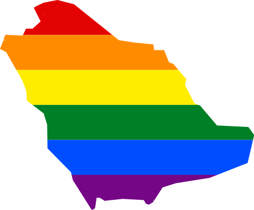 Lgbt Flag Map Of Saudi Arabia - Country Saudi Arabia Flag (498x412)
