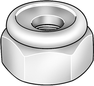 1/4" Unc Hex Nut, Nylon Insert Lock Nut, 18-8 - Nut (350x350)