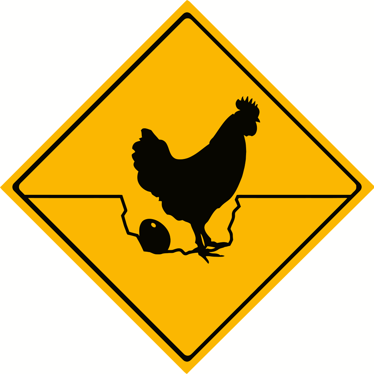 Rooster Chicken Egg - Chicken Warning (1280x1280)