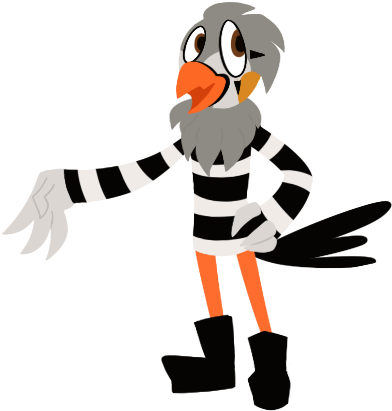 Zebra Finch Mime - Cartoon (402x420)