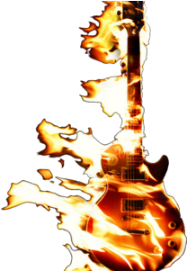 Clipart Image - Guitar With Fire Png (400x300)