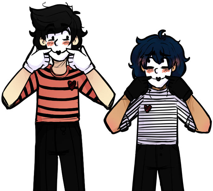 “ Mime Babes Doing Mime Babes Stuff - Cartoon (730x644)