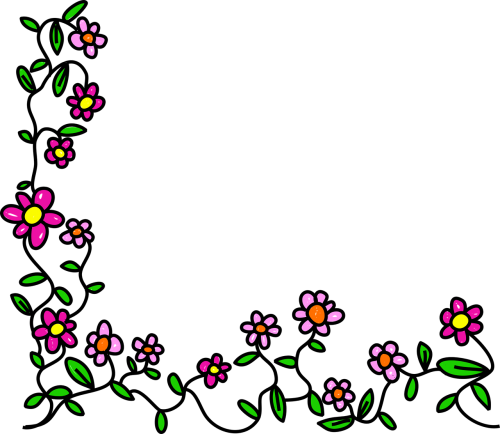 Element,flora - Cartoon Flower Border Png (500x434)