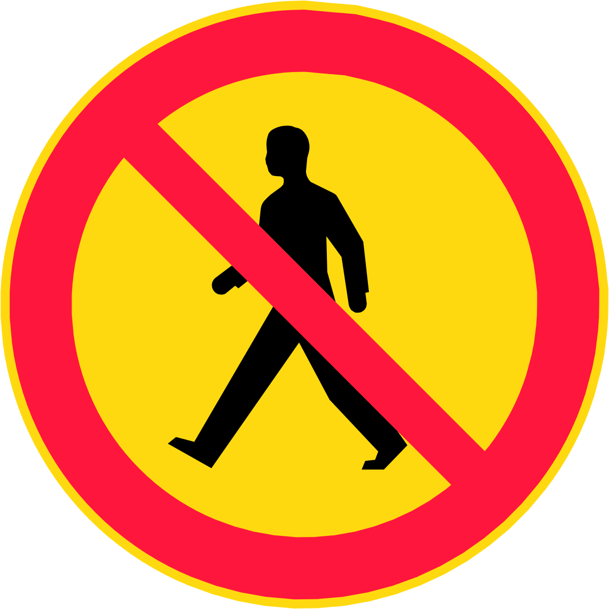 Jalankulku - Vehicle No Entry Sign (1200x1200)