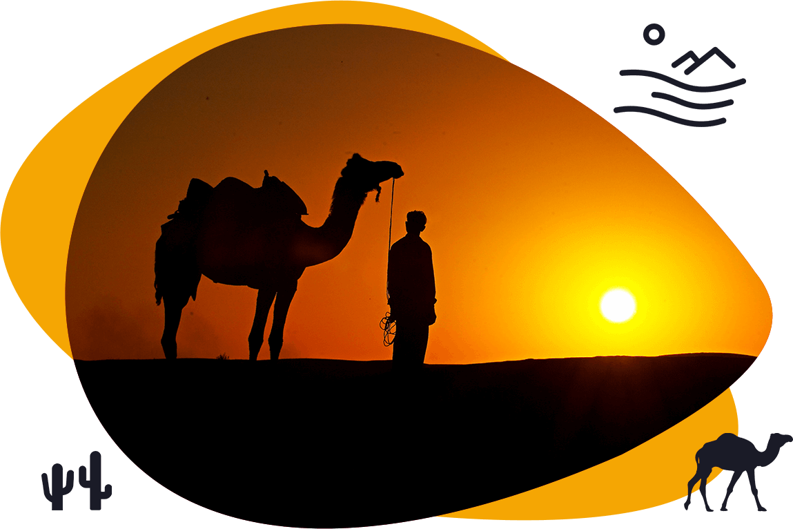 Half Day Sunset Camel Safari Shiva Camels Jaisalmer - Jaisalmer Sand Dunes (1149x766)