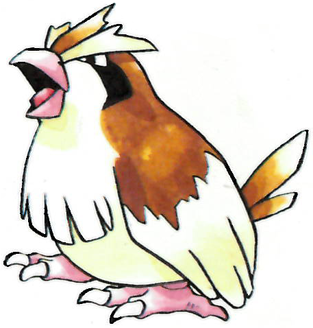 Pidgey Pokemon Red And Green Official Art Render - Pidgey Pokemon Red And Blue (457x478)