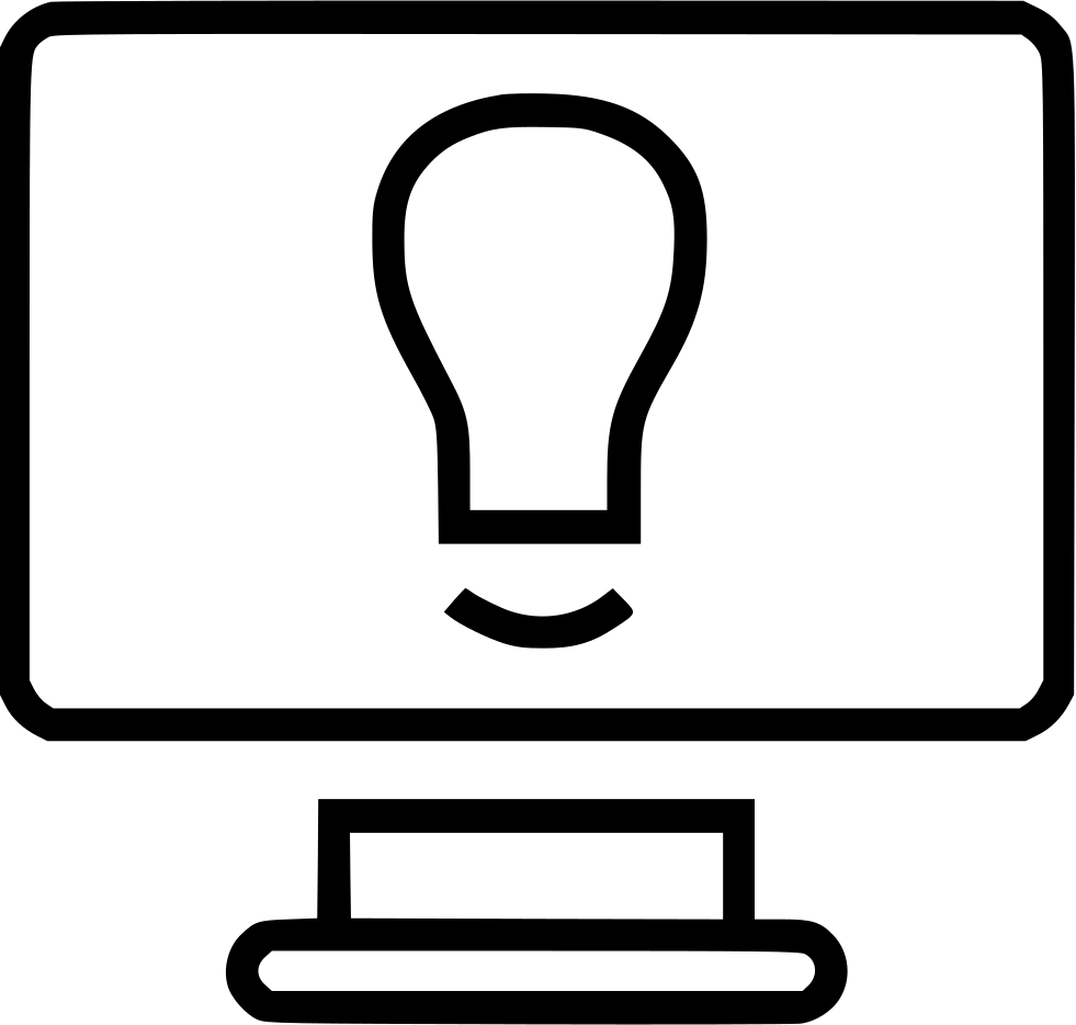Brilliant Idea Light Bulb Monitor Comments - Wireframes & Mockups Icon (981x934)