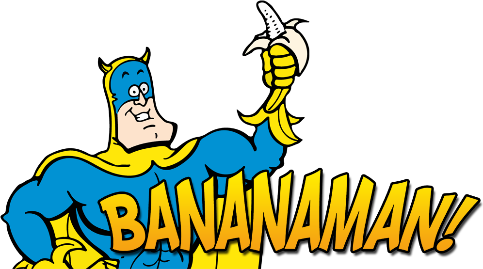 Banana Clipart Banana Man - Cartoon (1000x562)